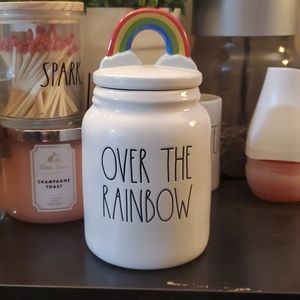 Brand new Rae Dunn Over The Rainbow Canister